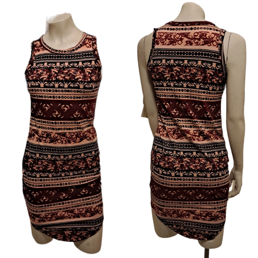 Rue21 boho sexy multicolored Mosaic print curved hem sleeveless mini dre…